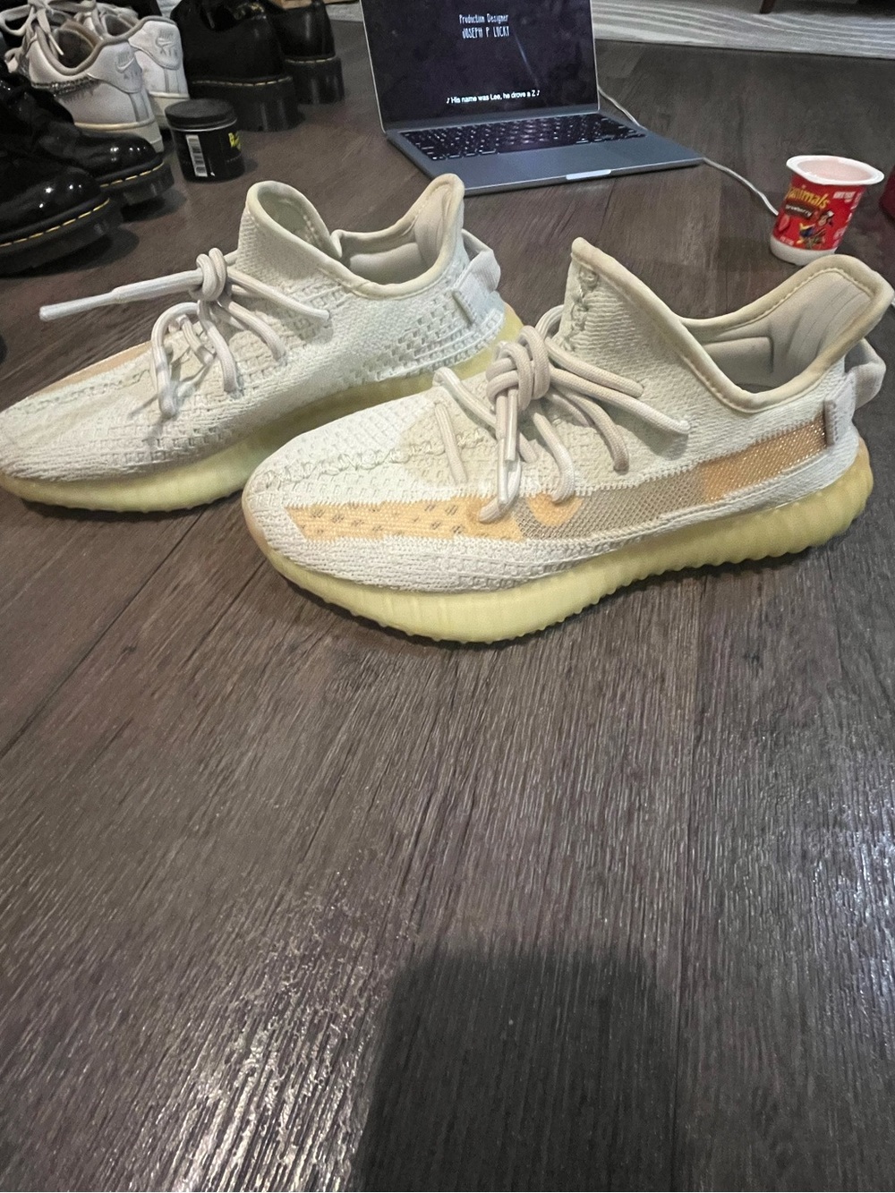 Adidas Yeezy Boost 350 V2 sneakers in the Hyperspace colorway,